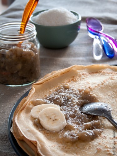 Confiture de bananes au combava (et noix de coco râpée)