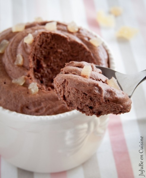 Mousse légère au chocolat et gingembre confit 