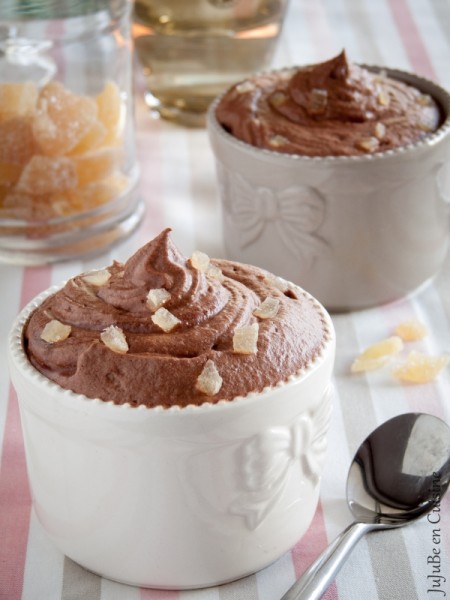 Mousse légère au chocolat et gingembre confit 