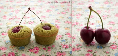 Petits financiers à la cerise (et au thé matcha)