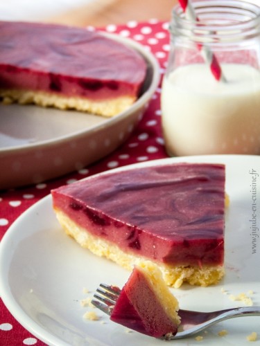 Cheesecake (sans cuisson) à la purée de framboises