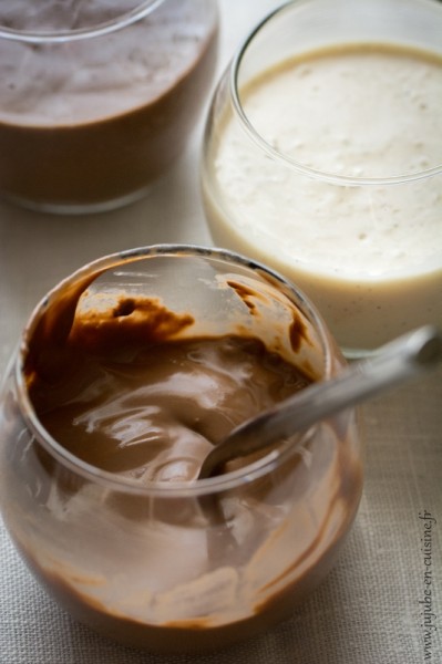 Crèmes desserts à la vanille et chocolat (sans oeuf)