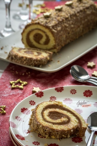 Bûche pâtissière au chocolat praliné