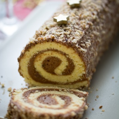 Recette bûche pâtissière chocolat praliné - Jujube en cuisine