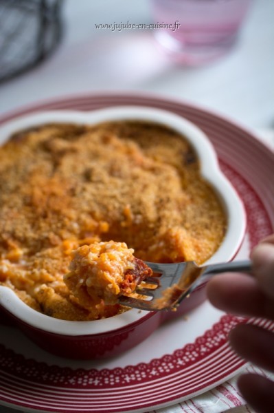 Recette de gratin de potiron et chorizo (à la floraline) - Jujube en Cuisine