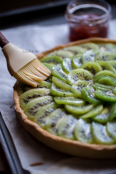 Tarte au kiwi (et crème pâtissière au combava)