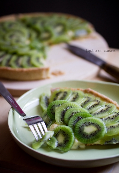 Tarte au kiwi (et crème pâtissière au combava)