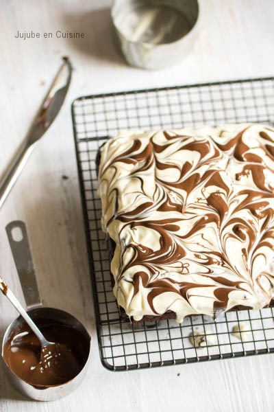 Un brownie nappé furieusement marbré {Battle Food #17}