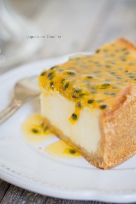 Cheesecake coco et coulis passion