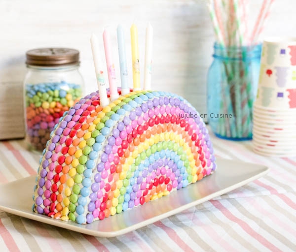 Gateau Arc En Ciel Smarties Rainbow Cake Jujube En Cuisine