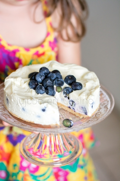 Cheesecake au chocolat blanc et myrtilles