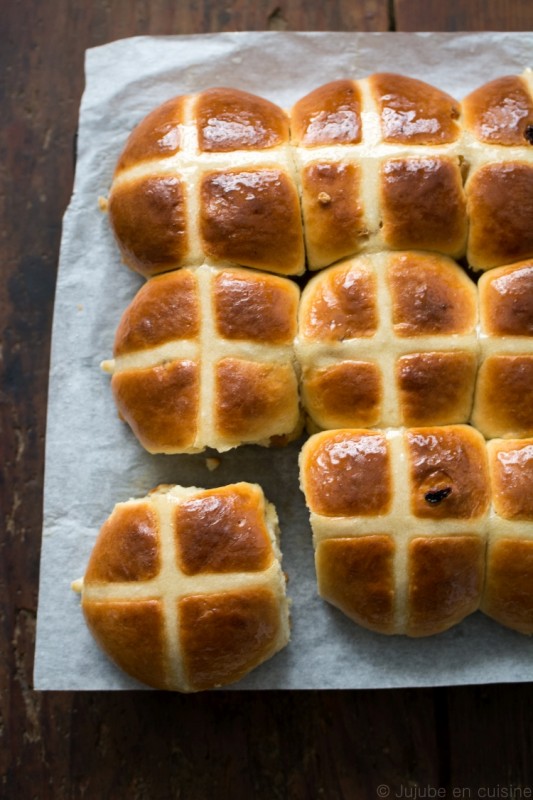 Hot cross buns (petits pains anglais de pâques)