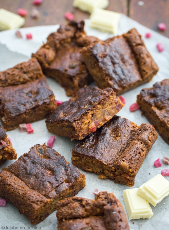 Brownie au chocolat blanc (et fruits rouges confits) | VEGAN | Jujube en cuisine