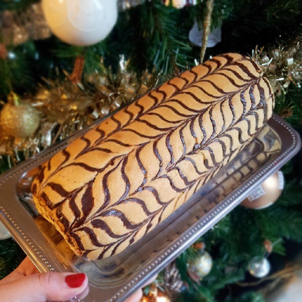 Génoise/biscuit pour gâteau roulé ou bûche, marbrée comme un mille