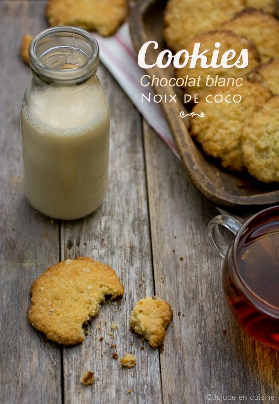 Cookies au chocolat blanc et noix de coco | Jujube en cuisine