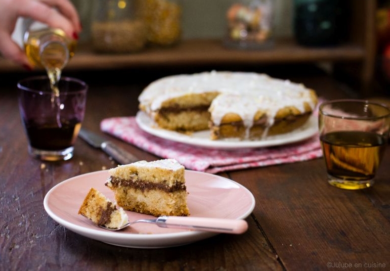 Gâteau au yaourt (sans oeuf), fourré chocolat et glacé | Jujube en Cuisine