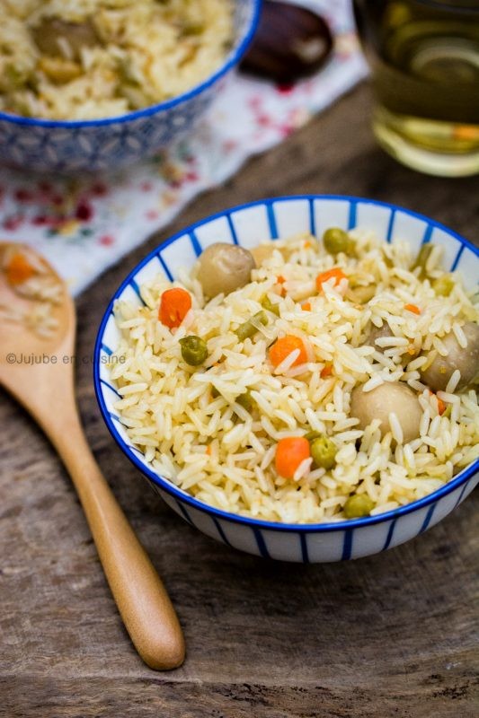 Riz aux petits légumes et champignons {Cuisine de la semaine en mode express} | Jujube en cuisine 