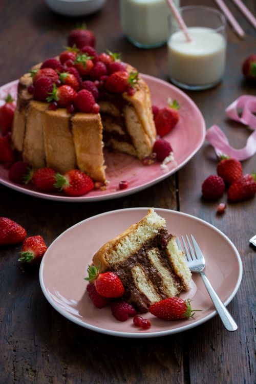 Charlotte au chocolat et fruits rouges (fraises, framboises, grenade) | Jujube en cuisine