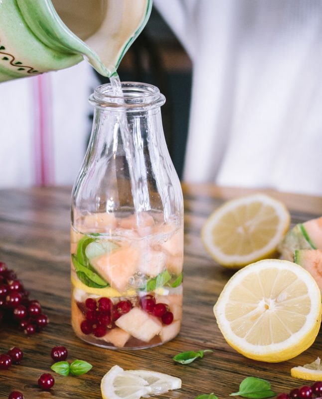 Detox water melon basilic citron groseille | Jujube en cuisine