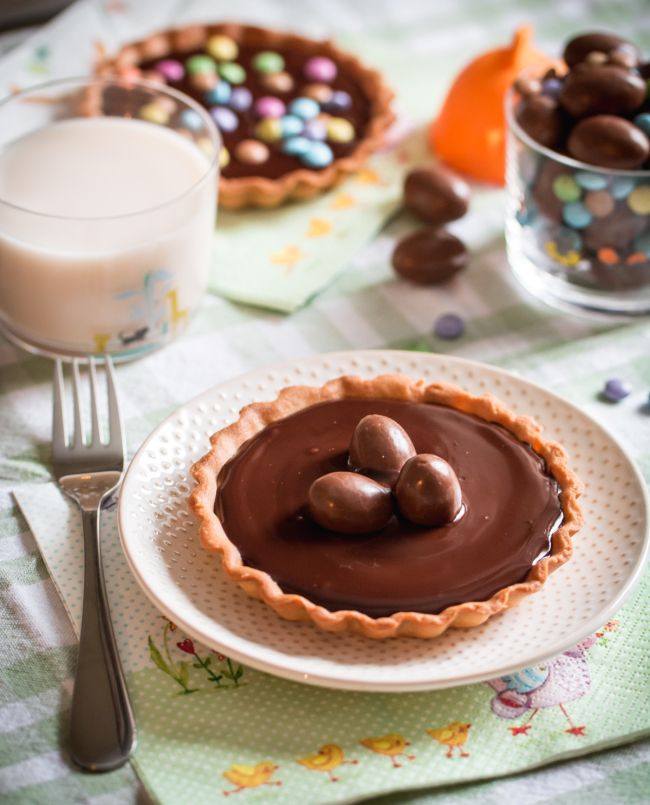 Tartelettes décorées au chocolat pour Pâques | Jujube en cuisine